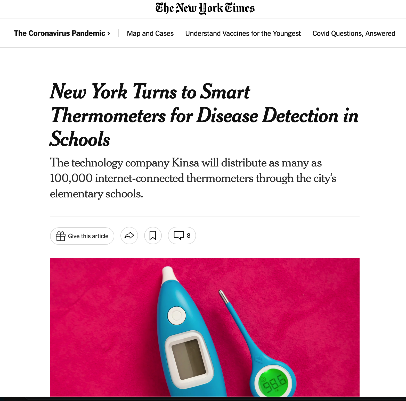New York Turns to Smart Thermometers for Disease Detection in Schools