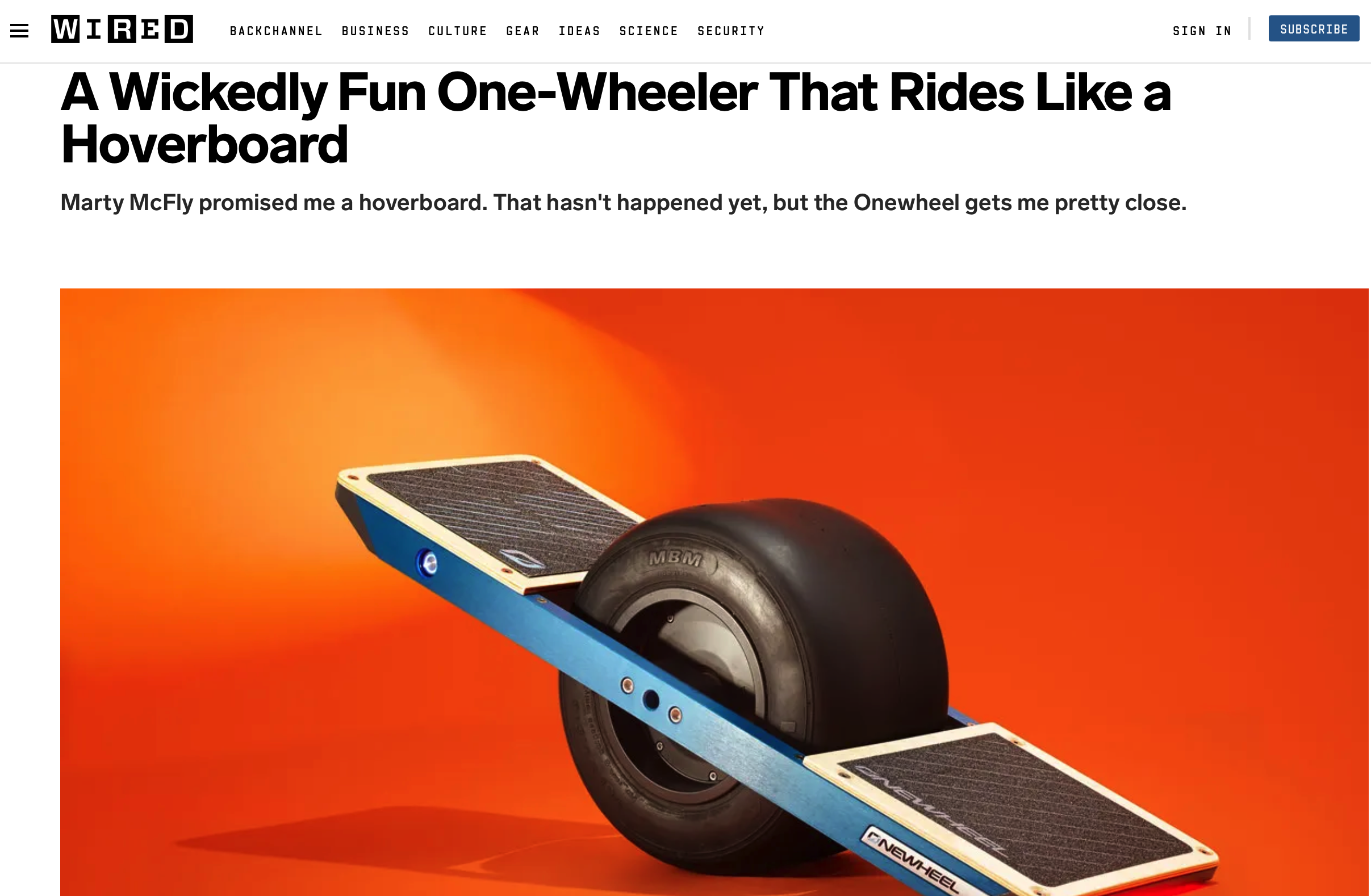 A Wickedly Fun One-Wheeler That Rides Like a Hoverboard